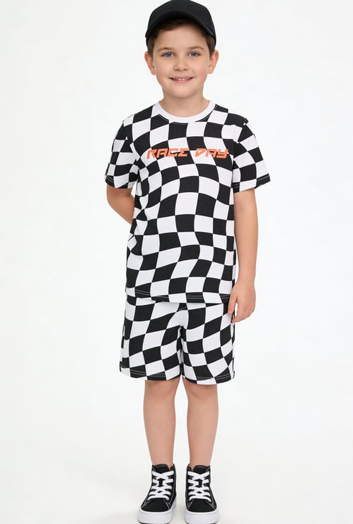FAME FOREVER Boys Checked T-shirt