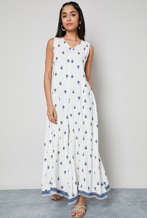 COLOUR ME BY MELANGE Floral Print Maxi Dress