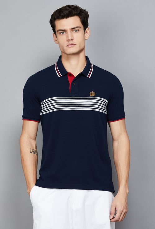 FAHRENHEIT Striped Polo T-shirt