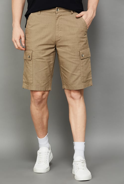 T-BASE Solid Cargo Shorts