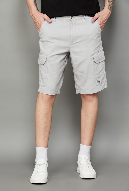 T-BASE Solid Cargo Shorts