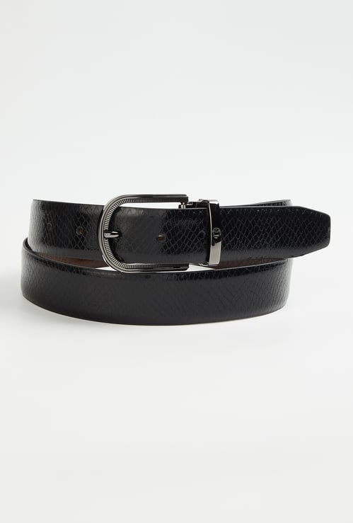 LOUIS PHILIPPE Embossed Leather Belt