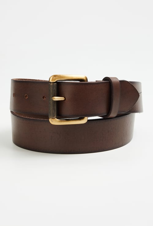 LOUIS PHILIPPE Solid Leather Belt