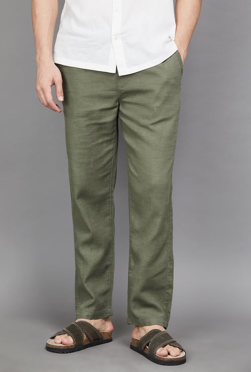 CELIO Solid Regular Fit Trousers