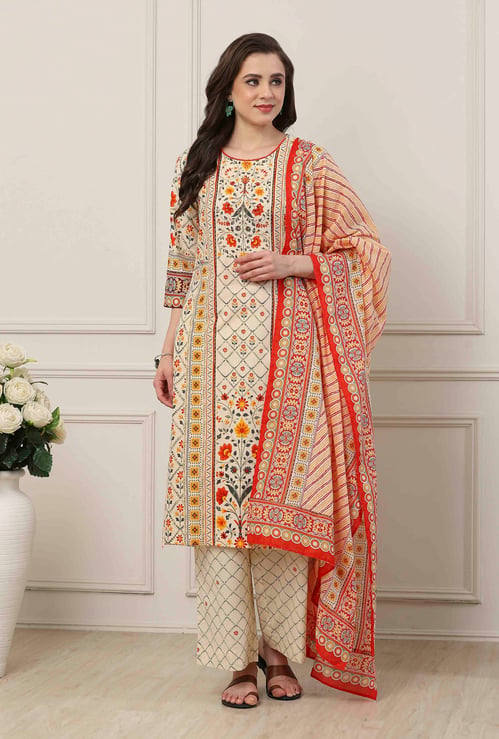 BIBA Floral Kurta Palazzo Set