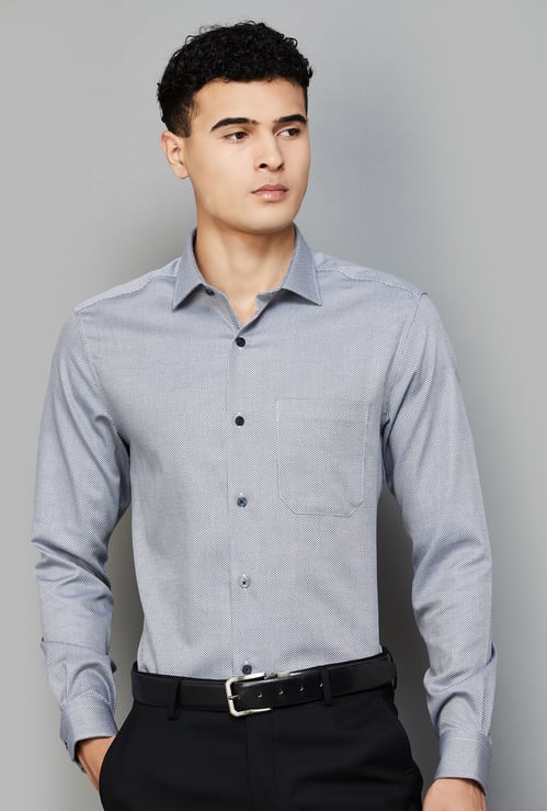 LOUIS PHILIPPE Textured Regular Fit Formal Shirt