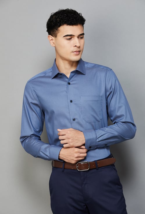 LOUIS PHILIPPE Textured Regular Fit Formal Shirt