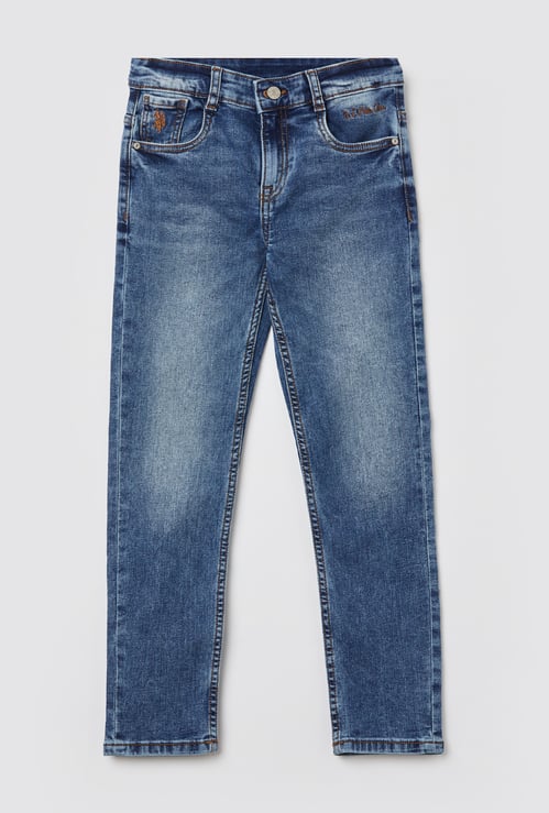 US POLO ASSN KIDS Boys Washed Slim Fit Jeans