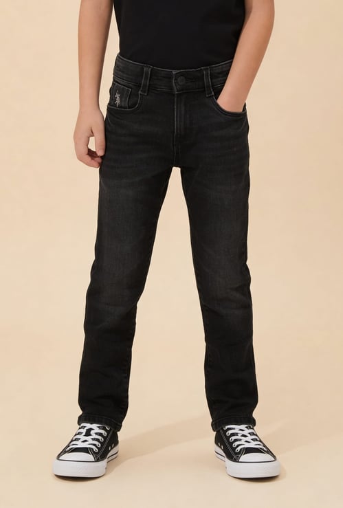 US POLO ASSN KIDS BOYS Washed Slim Fit Reversible Jeans