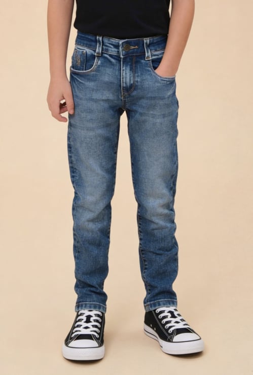 US POLO ASSN KIDS Boys Medium Wash Slim Fit Jeans