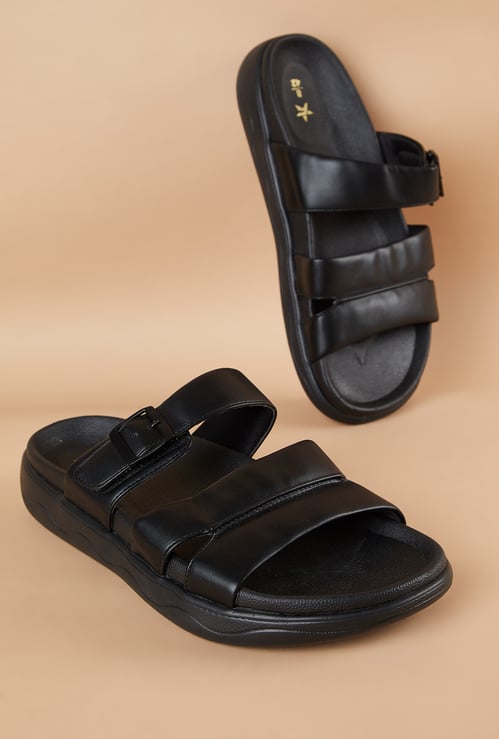 CODE Strappy Sandals with Buckle Closure