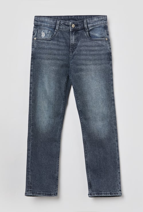 US POLO ASSN KIDS Boys Washed Relaxed Fit Jeans