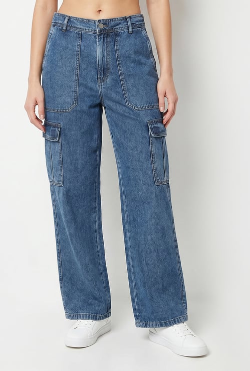 KRAUS Washed Mid-Rise Cargos
