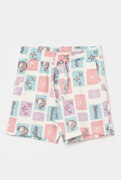 KIDSVILLE Unicorn Printed Shorts