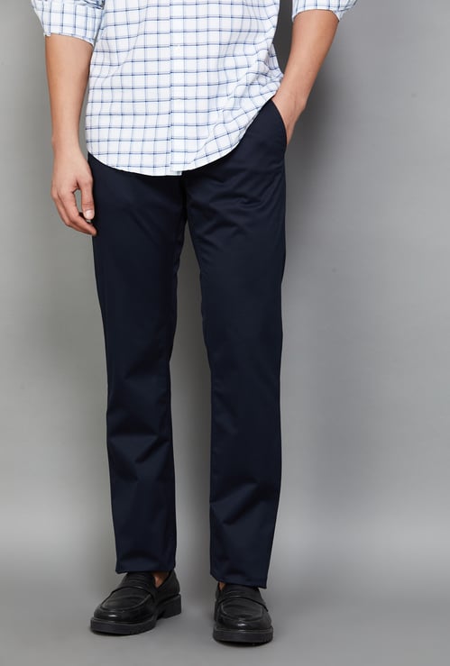 ALLEN SOLLY Solid Classic Fit Trousers