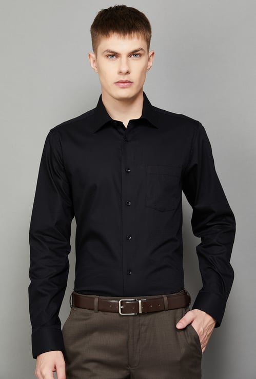 BLACKBERRYS Textured Slim Fit Formal Shirt