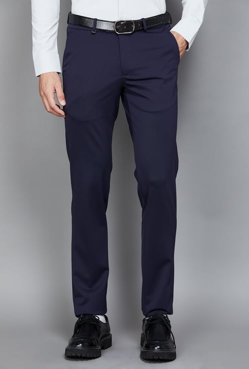 VAN HEUSEN Textured Ultra Slim Formal Trousers
