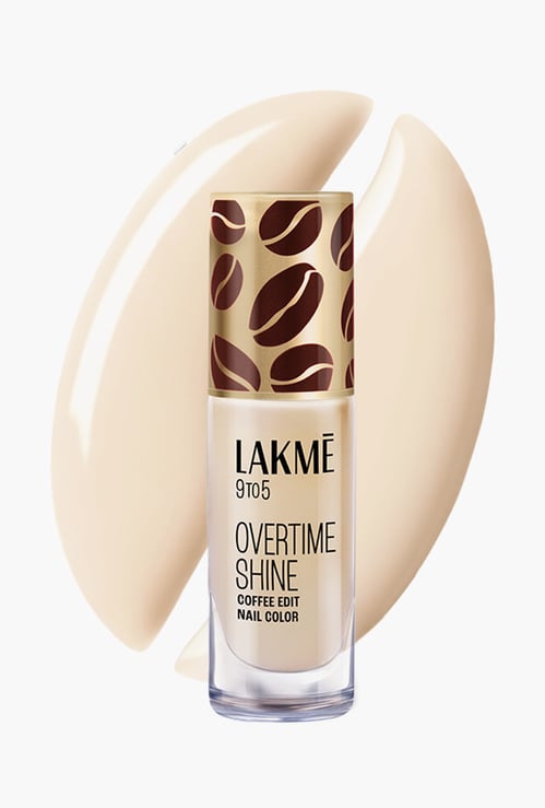 LAKME 9to5 Overtime Shine Coffee Edit Nail Colour - Vanilla Bean Latte - 6ml