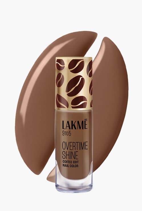 LAKME 9to5 Overtime Shine Coffee Edit Nail Colour - Cappuccino Foam - 6ml