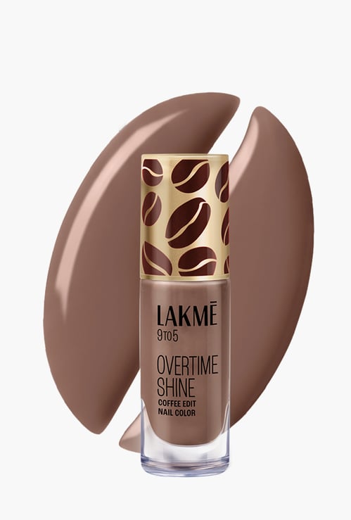 LAKME 9to5 Overtime Shine Coffee Edit Nail Colour - Cold Brew - 6ml
