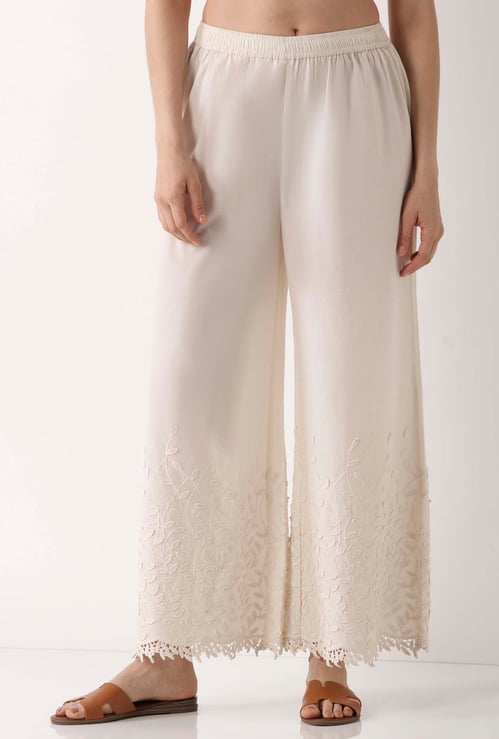 BIBA Embroidered Palazzos