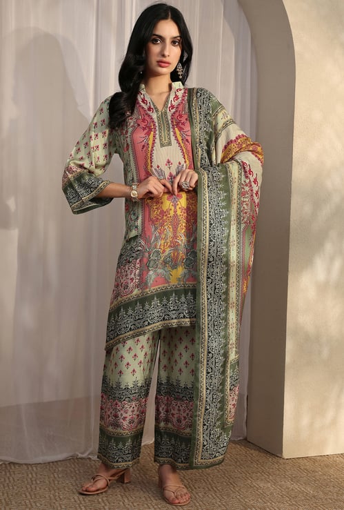 LIBAS Ethnic Motif Straight Kurta Set