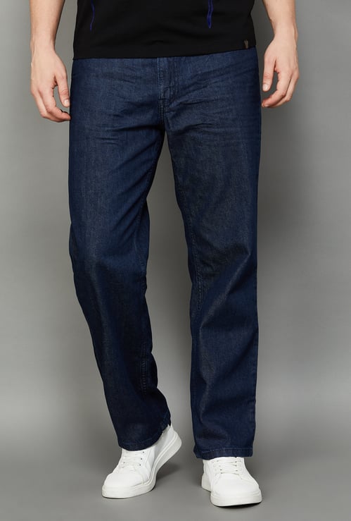 LEVI'S Solid Mid-Rise Regular Straight Jeans