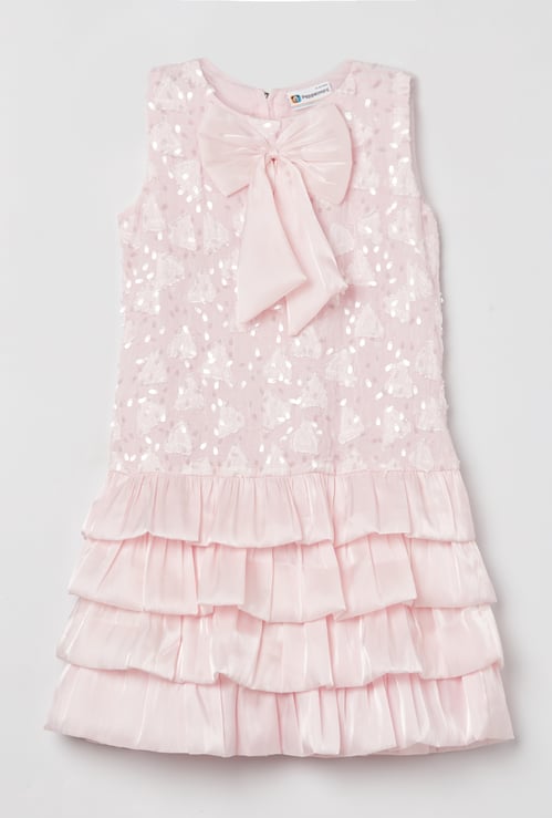 PEPPERMINT Girls Embroidered Layered Dress