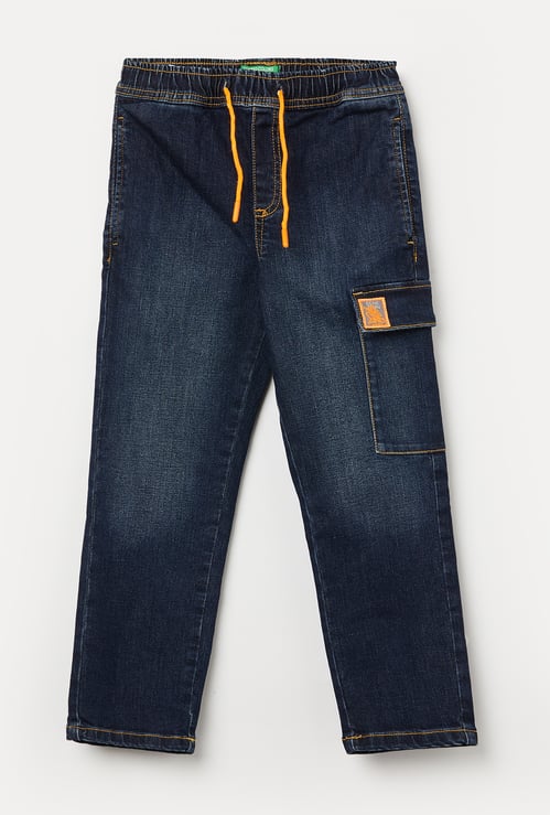 UNITED COLORS OF BENETTON Boys Dark Wash Regular Fit Jeans
