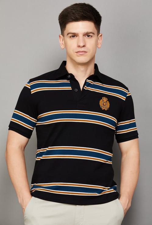 FAHRENHEIT Striped Polo T-shirt