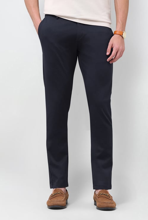 US POLO ASSN Solid Slim Tapered Trousers
