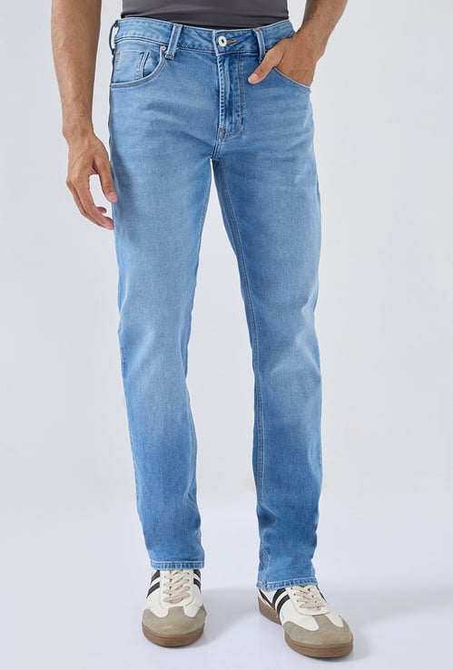 SPYKAR Washed Regular Tapered Jeans