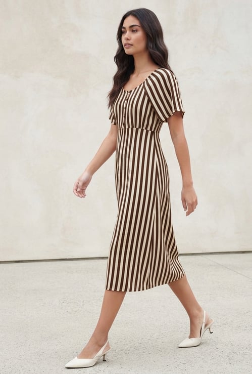 FAME FOREVER Striped Dress