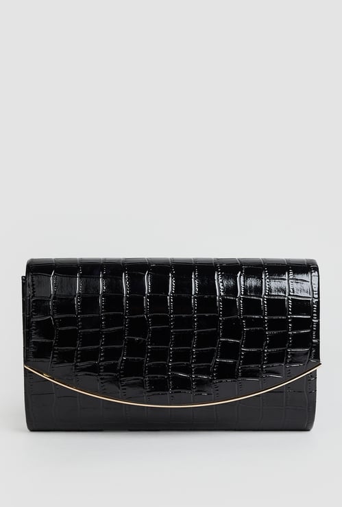 CODE Textured Foldover Clutch with Sling