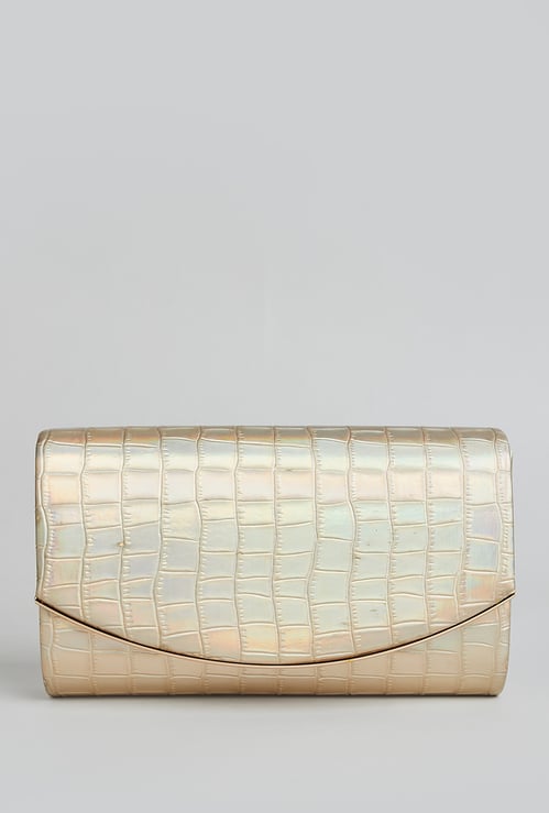 CODE Textured Foldover Clutch with Sling