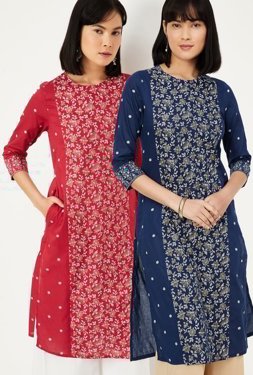 Women Printed Kurta - Pack of 2