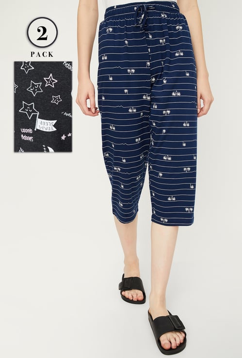 Women Printed Capris - Pack of 2