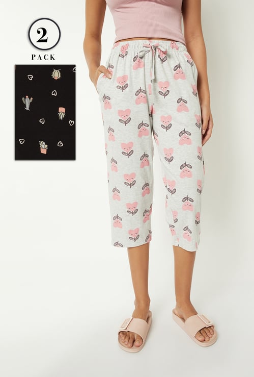 Women Printed Capris - Pack of 2