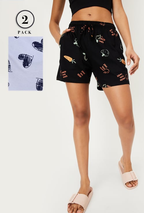 Women Printed Shorts - Pack of 2