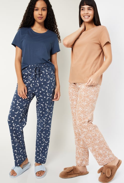 Women Printed PJ Set - Pack of 2