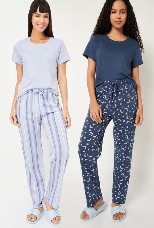 Women Printed PJ Set - Pack of 2