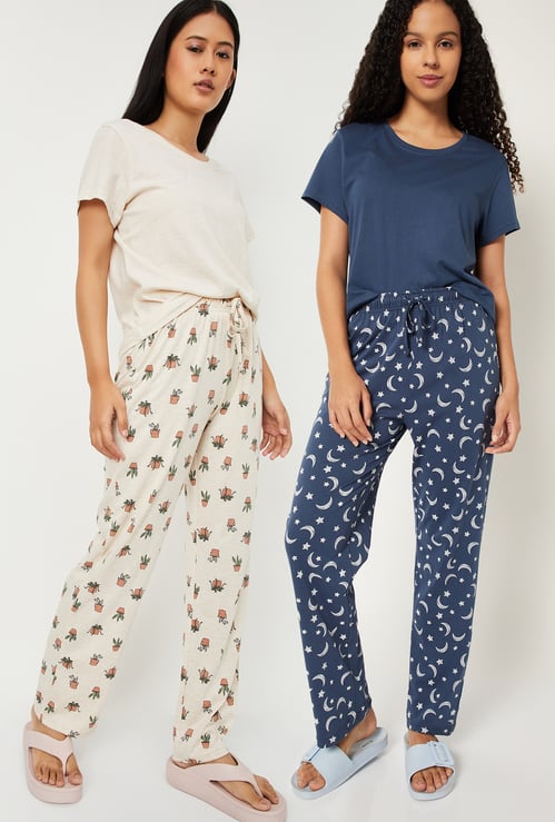 Women Printed PJ Set - Pack of 2