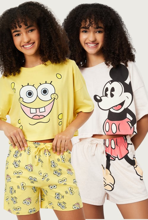 Women Character Print Shorts Set - Pack of 2