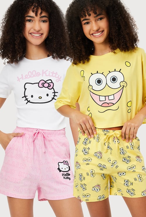Women Character Print Shorts Set - Pack of 2