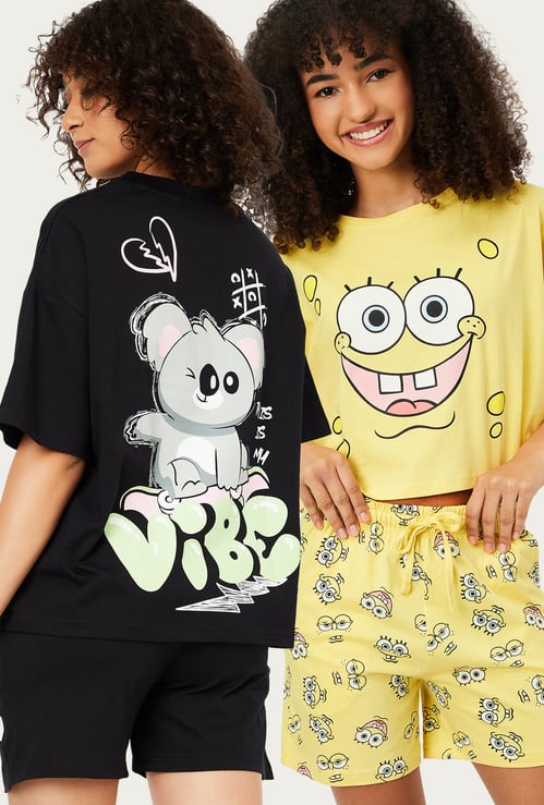 Women Printed Shorts Set - Pack of 2