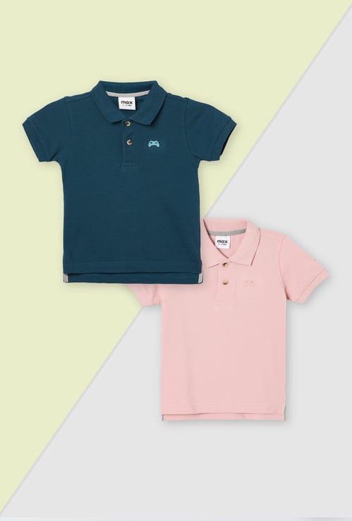 Boys Solid Polo T-shirt - Pack of 2