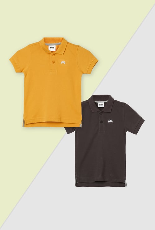 Boys Solid Polo T-shirt - Pack of 2