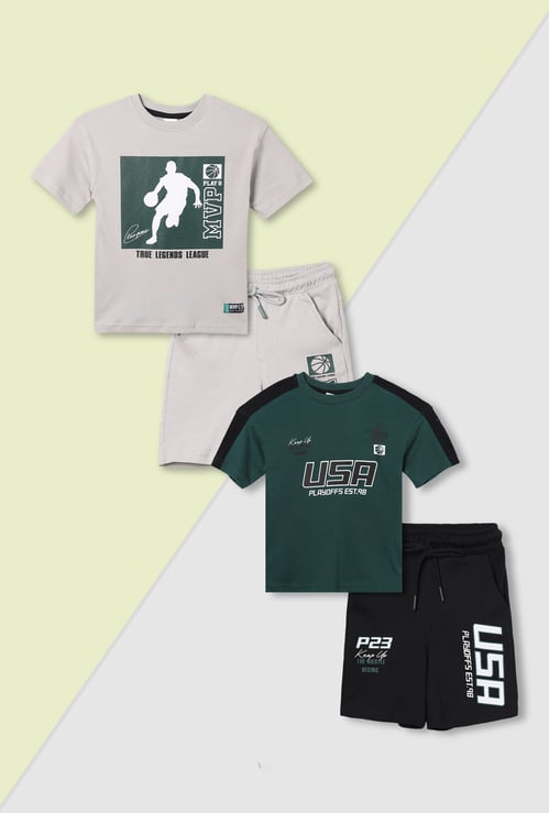 Boys Printed Shorts Set - Pack of 2