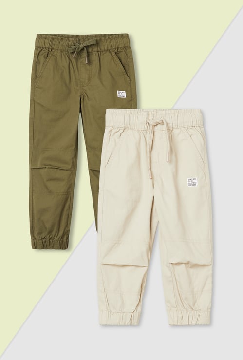 Boys Solid Joggers - Pack of 2
