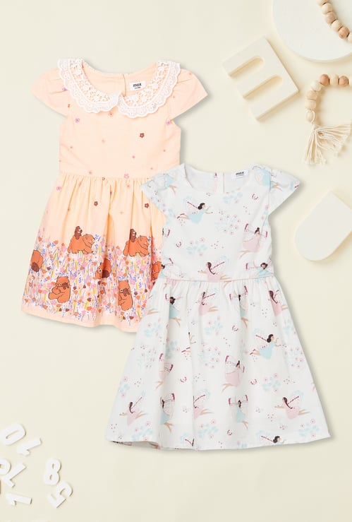 Girls Printed Dress - Pack of 2